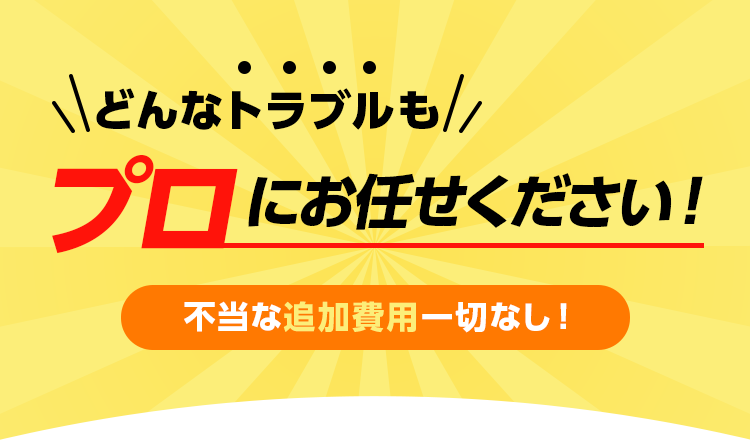 どんなトラブルも プロにお任せください！